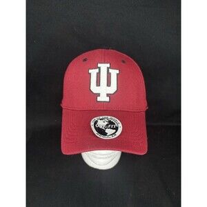 Men's Top of the World Black Indiana Hoosiers Release Hat Red White One Fit